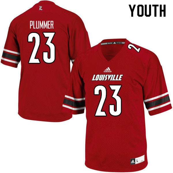 Youth #23 Telly Plummer Louisville Cardinals College Football Jerseys Sale-Red - Click Image to Close